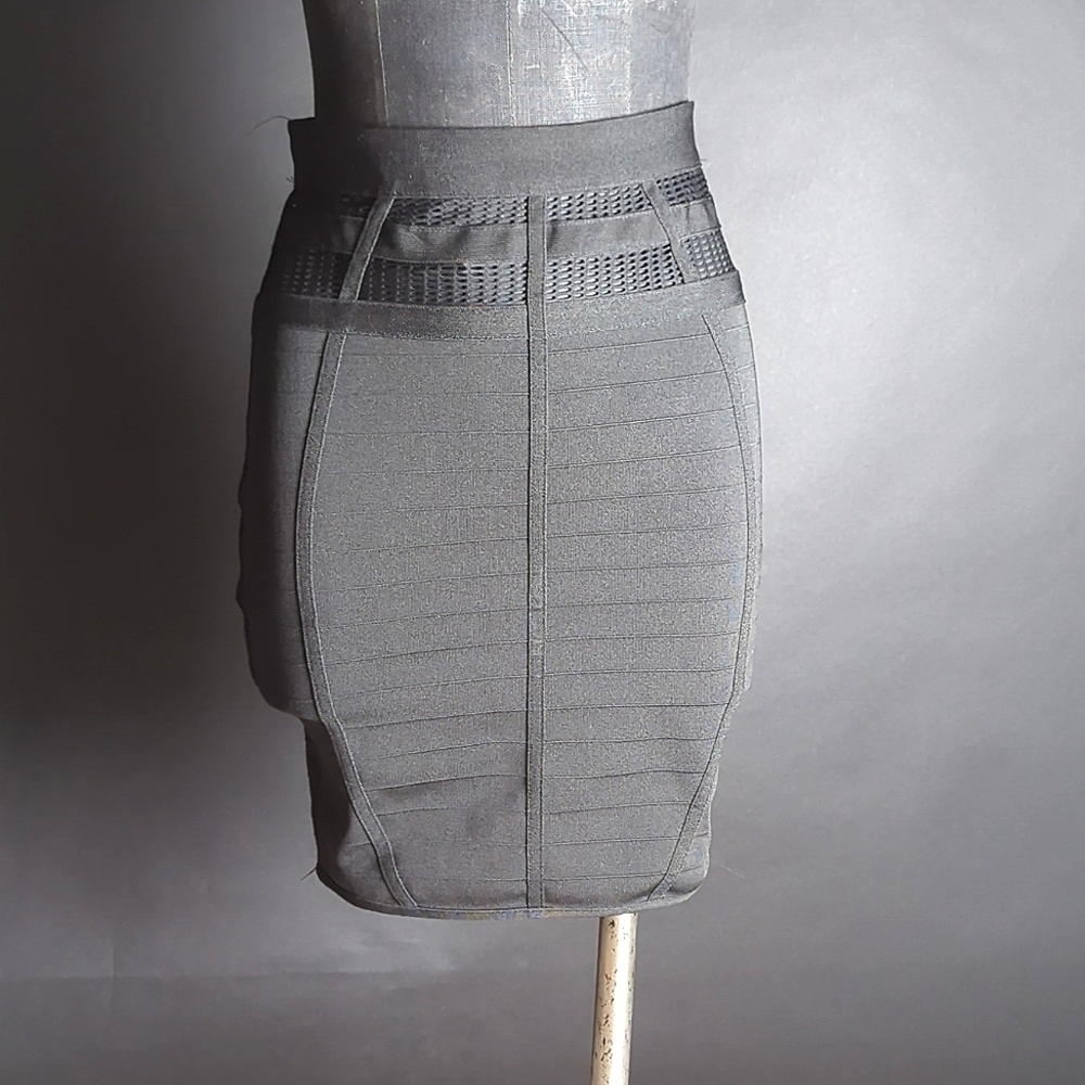 Rehab Black Midi Body Con Goth Skirt